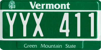 VT license plate YYX411