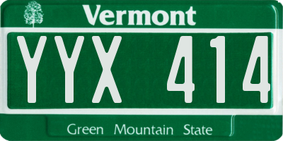 VT license plate YYX414