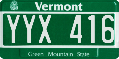 VT license plate YYX416