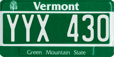 VT license plate YYX430