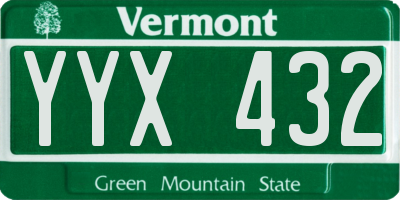 VT license plate YYX432
