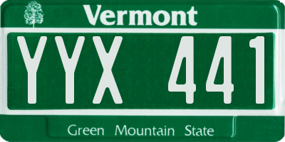VT license plate YYX441