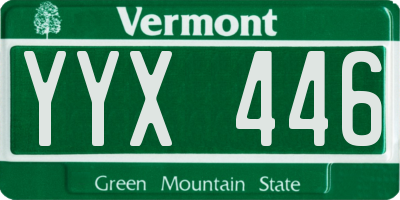VT license plate YYX446