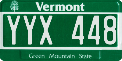VT license plate YYX448