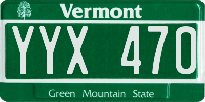 VT license plate YYX470