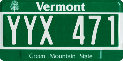 VT license plate YYX471