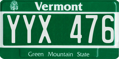 VT license plate YYX476