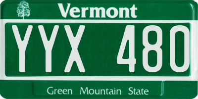 VT license plate YYX480