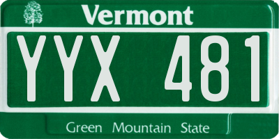 VT license plate YYX481