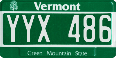 VT license plate YYX486
