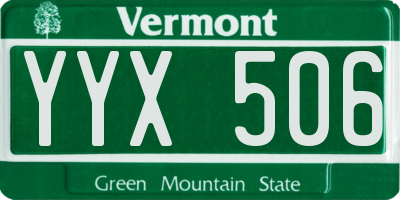 VT license plate YYX506