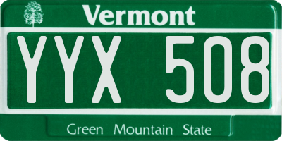 VT license plate YYX508