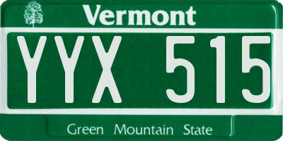 VT license plate YYX515