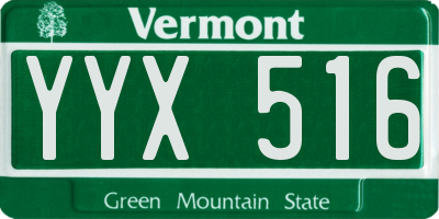 VT license plate YYX516