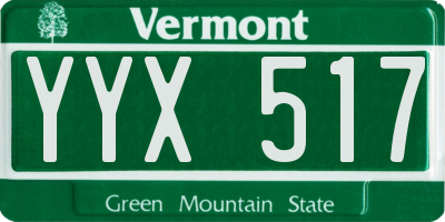 VT license plate YYX517