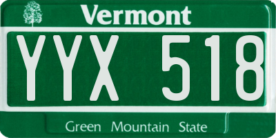 VT license plate YYX518