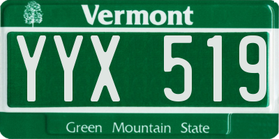 VT license plate YYX519