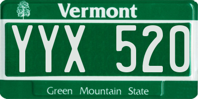 VT license plate YYX520