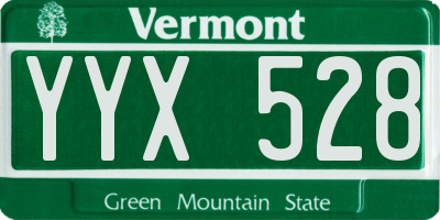 VT license plate YYX528