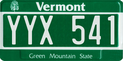 VT license plate YYX541