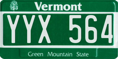 VT license plate YYX564