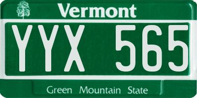 VT license plate YYX565