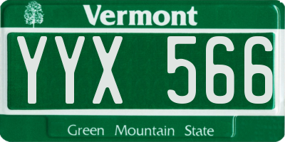 VT license plate YYX566