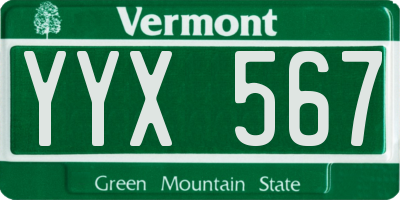 VT license plate YYX567