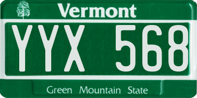 VT license plate YYX568