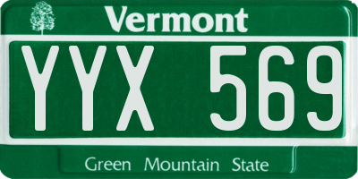 VT license plate YYX569