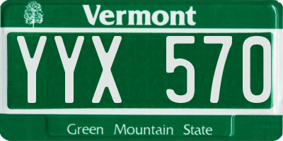 VT license plate YYX570