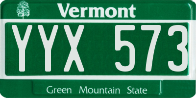 VT license plate YYX573