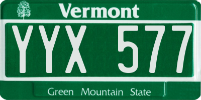 VT license plate YYX577