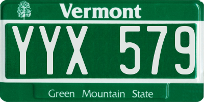 VT license plate YYX579