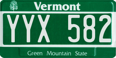VT license plate YYX582