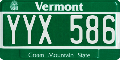 VT license plate YYX586