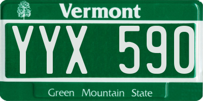 VT license plate YYX590