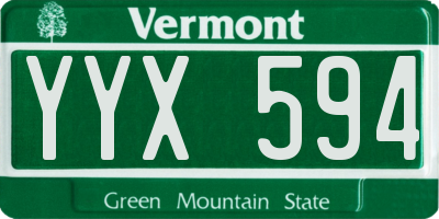 VT license plate YYX594