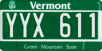 VT license plate YYX611