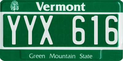 VT license plate YYX616