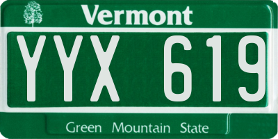 VT license plate YYX619