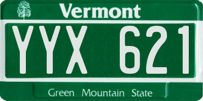 VT license plate YYX621