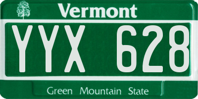 VT license plate YYX628