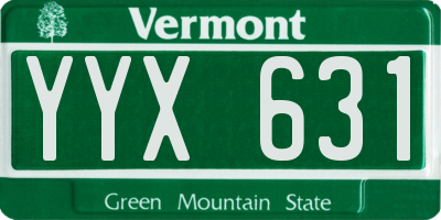 VT license plate YYX631