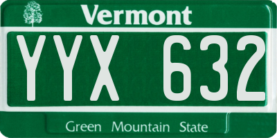 VT license plate YYX632