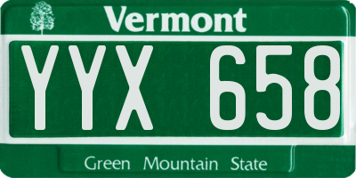VT license plate YYX658
