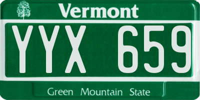 VT license plate YYX659
