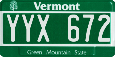 VT license plate YYX672