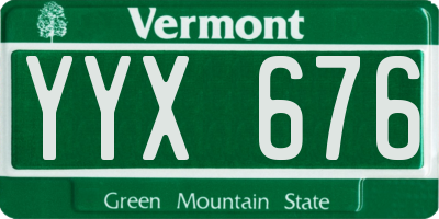 VT license plate YYX676