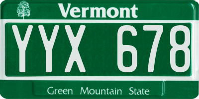VT license plate YYX678